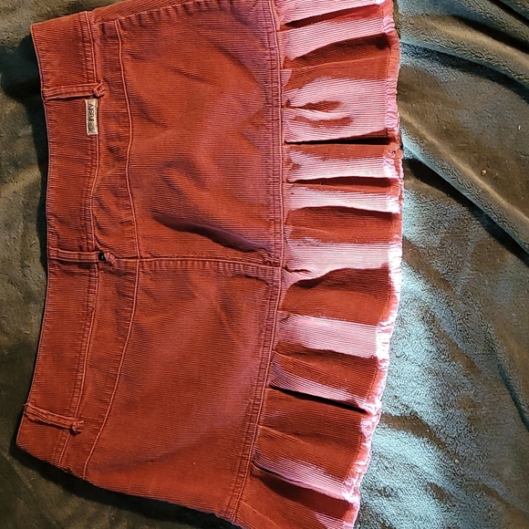 Rusty Brown Cordoroy Mini Skirt M - Picture 5 of 8